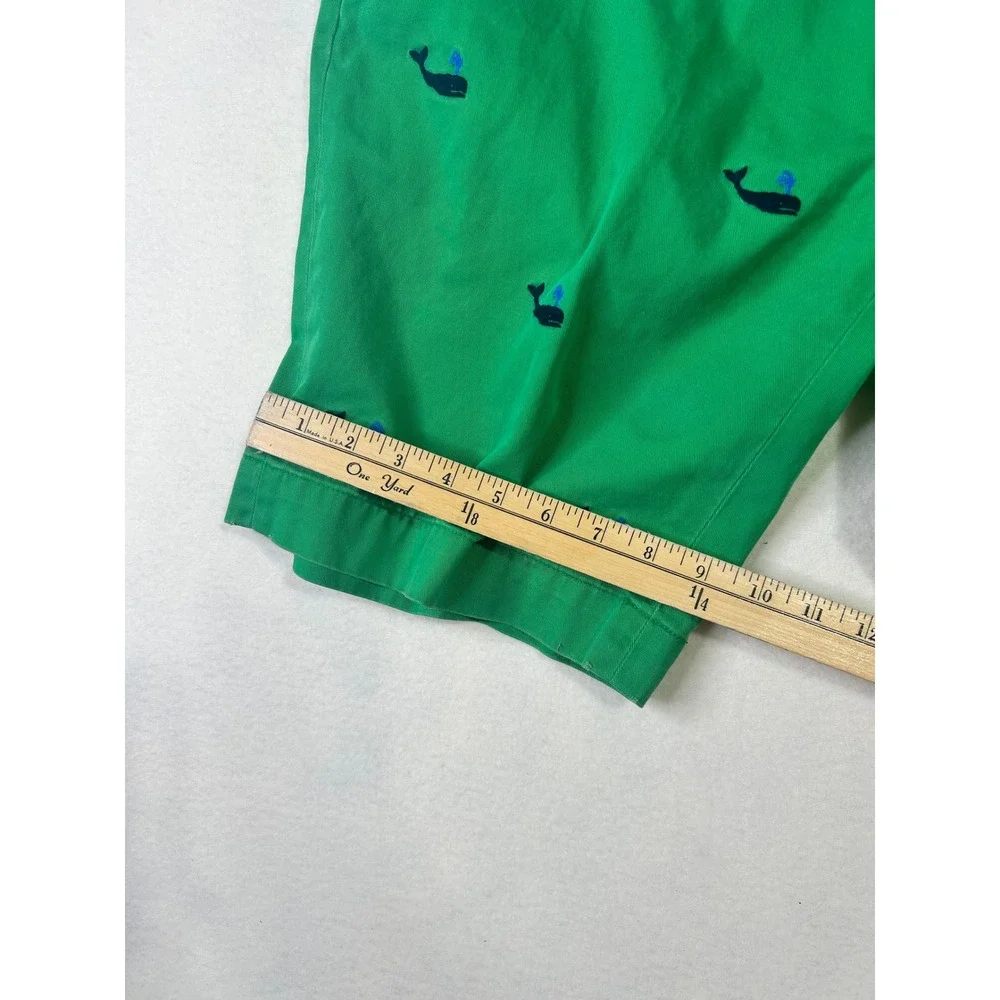 Polo Ralph Lauren Mens Green Whale Embroidered‎ Classic Fit Chino Shorts 34
